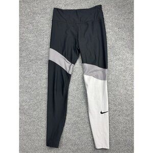 Nike Dri-FIT Leggings Womens Small Black Gray White High Waist Athletic Pants